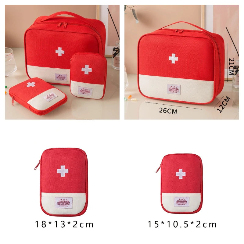 3 Pcs/set Portable Medical Storage Bag Camping Emergency First Aid Kit Organizer Home Outdoor Travel Bag - One Stop Solutions